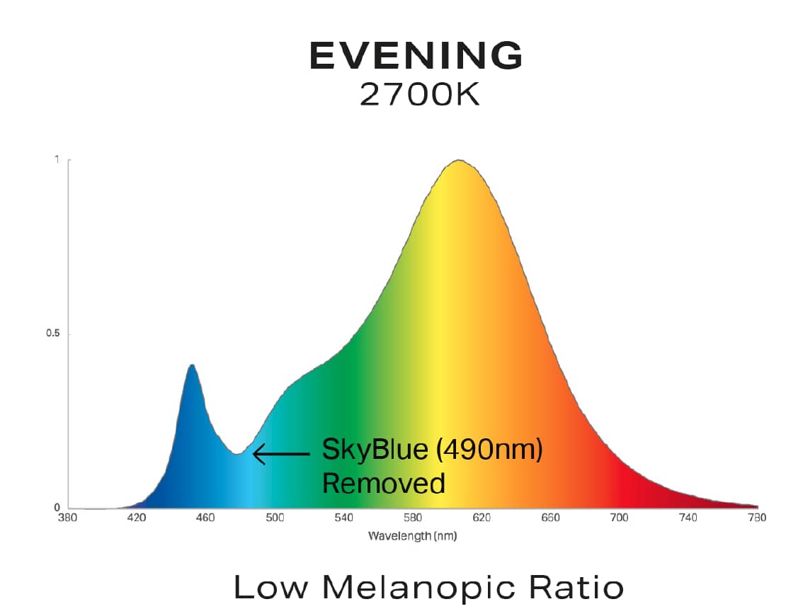BIOS circadian light nighttime chart.